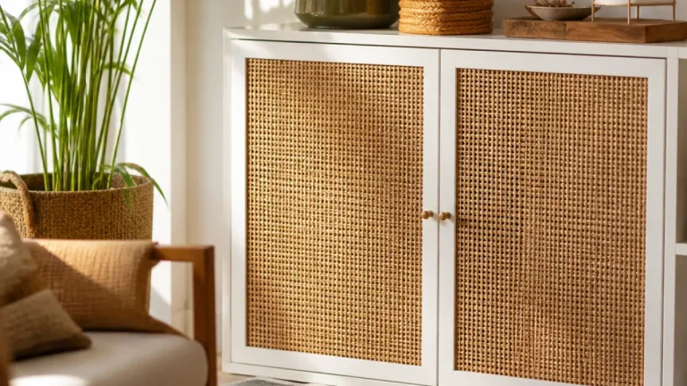 IKEA enrichit la BILLY d’un habillage en bambou tressé pour un air vintage et naturel
